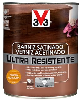 V33 BARNIZ INTERIOR ULTRA RESISTENTE SATINADO CEREZO 0,75L