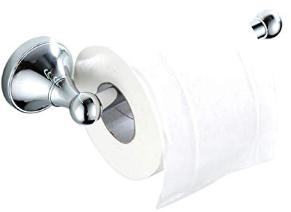 Flybath Toalettpappershållare utan lock mässing badrum toalettpappershållare väggmontering, polerad krom