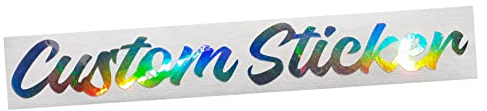 Silver Hologram Neo Chrome Small to Large Sizes 30 Fonts Custom Personalised Quotes Text Names Wording Slogan Phrase Die Cut Vinyl Car Window Bumper Bedroom Wall Stickers Decals Graphics