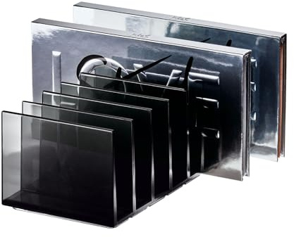 iDesign Make-up Organizer, Make-up Paletten Organizer mit 7 Fächern aus der Signature Series by Sarah Tanno, Kosmetik Aufbewahrung aus Kunststoff für Schmink-Paletten, Grau