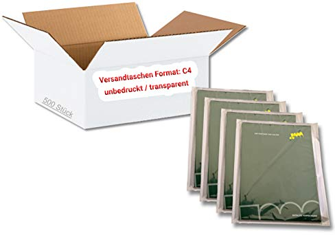 dm-folien Lieferscheintaschen C4 I 500 Stück I Selbstklebende Versandtaschen I Blanco Versandunterlagen für Lieferscheine & Rechnungen I Versandzubehör aus PP I transparent & unbedruckt