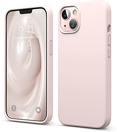 elago Silikon Hülle für iPhone 13 | Premium-Silikon, kratzfest, Rundumschutz, weiches Mikrofaserfutter (Rosa)