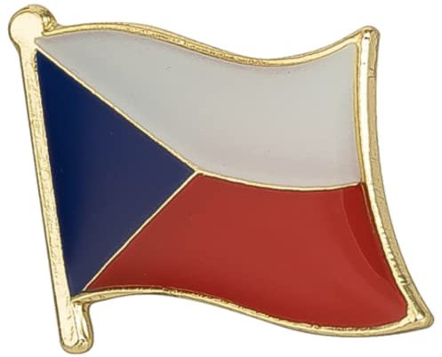 Czech Republic National Flag Enamel Pin Badge Lapel – 1.9cm x 1.6cm – Hard Enamel Czech Flag Design – Patriotic Souvenir for Jacket, Hat, or Backpack