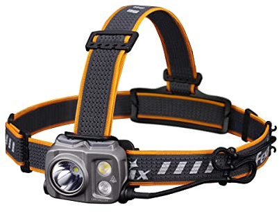 Fenix HP25R V2.0 LED Stirnlampe mit max. 1.600 Lumen Spotlicht und max. 400 Lumen Flutlicht + 5 Lumen Rotlicht + SOS mit USB-C Ladekabel, Outdoor Camping Arbeit