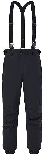 ATLASLAVA Herren Winter Skihose mit Trägern Wasserdicht Warm Winddicht Reißfest Rtmungsaktiv Black 3XL