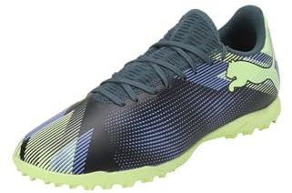 PUMA Unisex Adults Future 7 Play TT Soccer Shoe, Gray Skies-Elektro Purple-Fizzy Apple-PUMA White, 46 EU