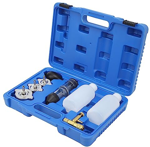 Kit Test Guarnizioni Testata, Tester Liquido Freni 8 Pezzi, Kit Tester Perdite di Combustione Tester Antigelo Perdite di Co2 per Auto, Camion, Trattori Stradali, Escavatori