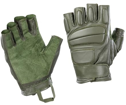 M-Tac Tactical Gloves Fingerless Assault Tactical Mk.1 – Langlebige Lederhandschuhe für Schießsport, Kontakt-Sportarten, Militär und Sicherheitsdienste, Verstärkter Schutz, Olive, M