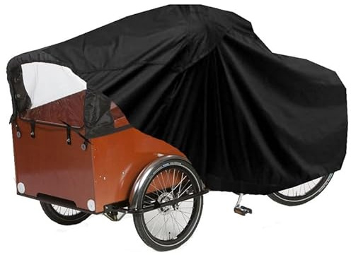 Maxxcovers Cargo Backradabdeckung - Für 3-Räder - Schwarz | Mit Regenzelt Huif - Wasserdicht