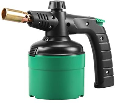 DOMINOX Lötlampe mit Piezo, Bunsenbrenner Gasbrenner, 1200°C Lötbrenner, Gasbrenner für Weichlöten, Auftauen, Rostentfernung, Zündung