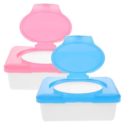 Luxshiny 2stücke Teiliges Wiederverwendbarer Feuchttücherbox Staubdichter Aufbewahrungsbehälter Für Haushalt Und Büro Und Blau Für Organisation Von Kosmetiktüchern Und Feuchttüchern