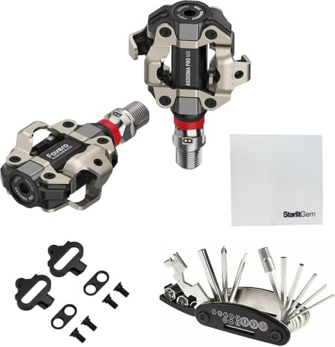Favero Assioma Pro MX-2 Upgraded Dual-Sided Power Meter Pedals Bundled with Extra SPD Cleats, Multi Tool Kit and Cleaning Cloth