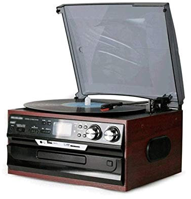 HAVVMK Tocadiscos Retro de Audio Vintage con Bluetooth, tamaño portátil, Equipado con Puerto USB/SD/AUX, Soporte para diseño de transcripción (Color Madera Blanca)