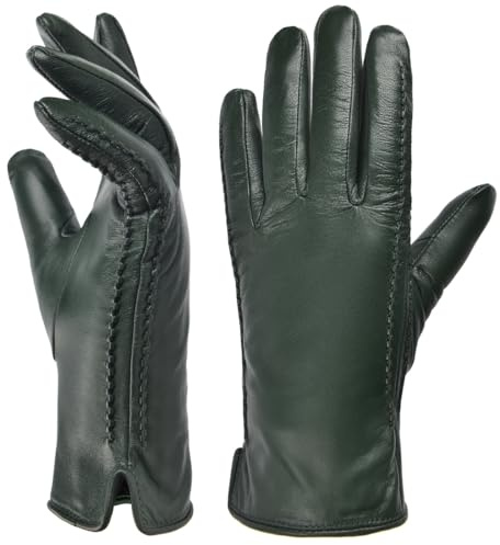 Harssidanzar Damen Fahrhandschuhe Leder Winter HL001EU