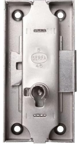Serrure espagnolette 80x50mm axe 30mm longueur du canon 12mm gauche finition fer - DEVISMES - 12383-004-G