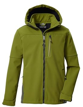 killtec Bambini e ragazzi Giacca softshell con cappuccio KOW 226 BYS SFTSHLL JCKT, khaki, 164, 43515-000