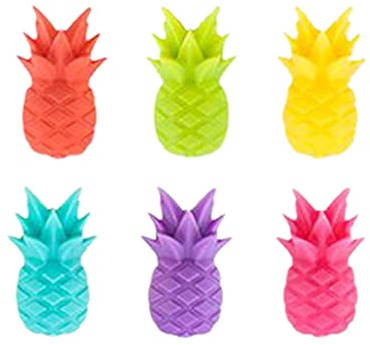 Weinglas-Marker, 6 Stück, Ananas, Silikon, Trinkglasanhänger, Schild