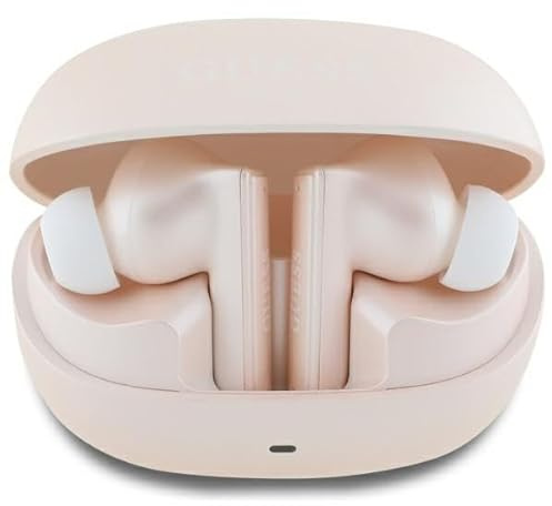 CG Mobile Guess Cuffie Bluetooth TWS + Capsule Docking Station Logo Stampato Rosa
