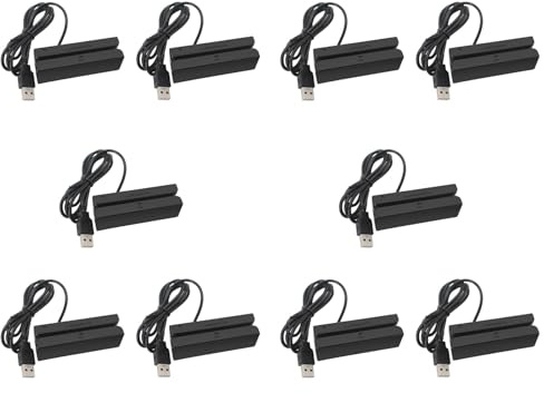 Kznifmk 10X MSR90 USB MáQuina de Lectura de Tarjetas de Tira MagnéTica Lector de Tarjetas Stripe 3 Tracks Mini Swiper para USB PC