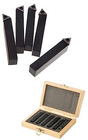 Set di 5 Utensili da Tornitura con Placchetta in Carburo 10 Mm | Macchina Cnc e Tornio per Metallo, Stili a B e Inclusi, Codolo 3/8 Pollici