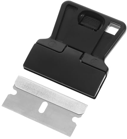 Ciieeo Raschietto in Metallo per Pulizia per Rimozione Pellicola Strumento Versatile per Pulizia delle Superfici in Vetro Finestrini Auto Lame Facilmente Sostituibili per Pulizia Efficien