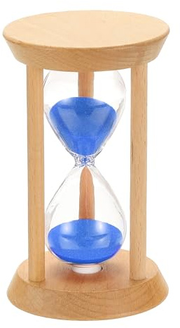 PATIKIL 20 Minutes Sand Timer, 1 Pcs Wooden Sand Watch High Glass Sandglass Timer for Living Room Home Office Restaurant Decoration, Blue