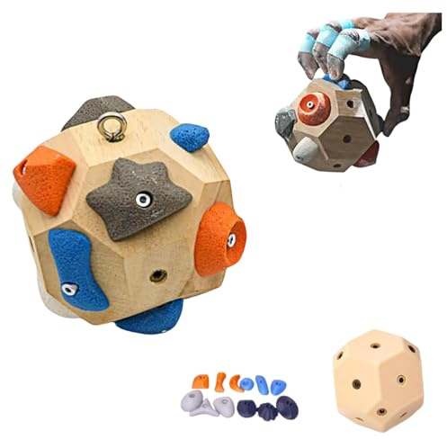 Handcrafted Boulder Block, Finger Training Tool for Climbers 3D Climbing Ball for Grip Strength Training Wooden Climbing Balls for Rock Climbers (A3)