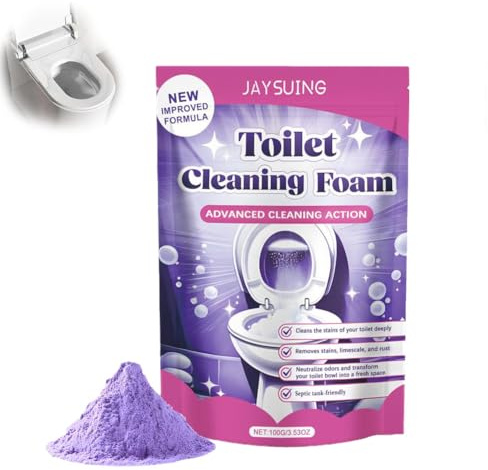Limpiador de inodoro, polvo de limpieza de inodoros, limpiador de inodoro espumoso fácil de limpiar, polvo espumoso de limpieza de inodoro sin contacto, bolsas de polvo de fácil caída, 100 g