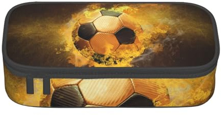 Wquvmds Federmäppchen mit Fußball-Aufdruck, großes Fassungsvermögen, Tasche für Jungen, Mädchen, Schule, Bürobedarf
