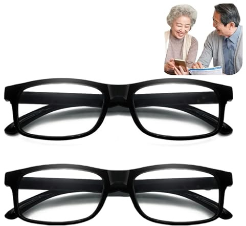 2pcs Reading Glasses +4.50,Clear Blue Light blocking glasses,Rectangle Style Spring Hinges,Black Frame Anti Blue Light Reading Glasses for men women,Suitable for Screens, Games, TVs, Mobile Phones
