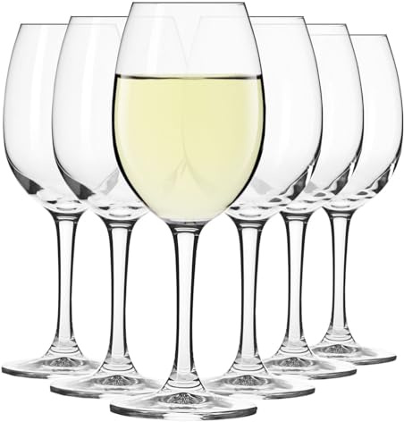 Krosno | Set di 6 bicchieri da vino bianco, 270 ml | Collezione Elite | Cristallo senza piombo | Design semplice | Forma classica | Ideale per feste e ricevimenti | Lavabile in lavastoviglie