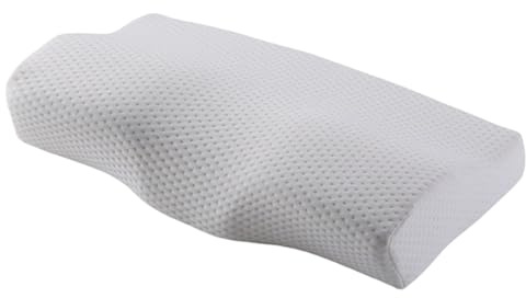 Cuscino terapeutico sagomato con tessuto di bambù ventilato e schiuma graduale di recupero per allineamento spinale, ergonomico, a forma di farfalla, federa rimovibile e lavabile