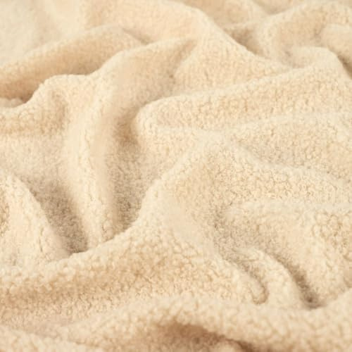 Teddy Bouclette 6 färger Oeko-Tex tyg – säljs per meter – 280 g/m² bredd 160 cm (beige)