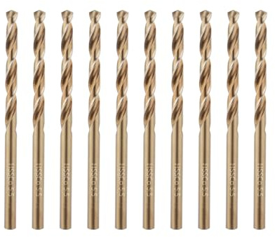 Duraherra Cobalt Drill Bits Set 5.5mm 10-Pieces, M35 HSS Metric Jobber Drill Bit Set with Plastic Case for Stainless Steel, Metal, Aluminium, Tile, Wood, Plastic and Iron