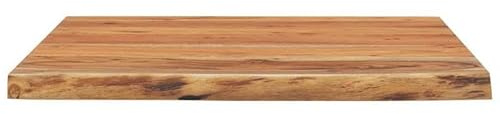 Eleganz Tablero de mesa de madera maciza de acacia, 80 x 80 x 3,8 cm, con borde de árbol, superficie natural para escritorio y oficina, duradero y elegante