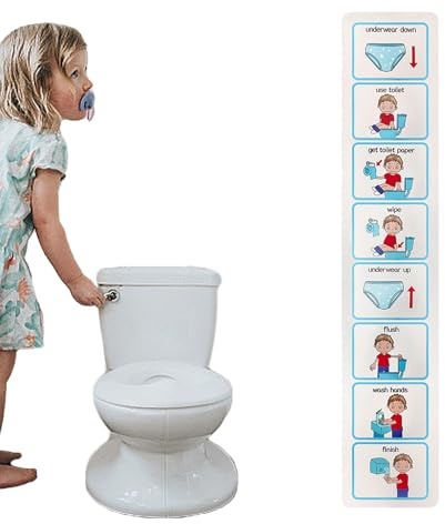 Gráfico visual de entrenamiento para ir al baño - Promueve el aprendizaje, ayuda visual a los niños para ir al baño | Enseña a los niños a usar el inodoro, educación especial, tabla de rutina para el