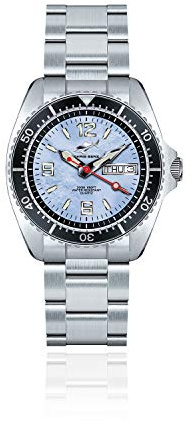 CHRIS BENZ ONE Medium 200M Taucheruhr mit Metallband, Karibikblau, schwarze Lünette