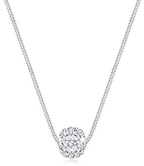 Elli Damen Halskette mit Kugel in 925 Sterling Silber Kristalle 45 cm lang