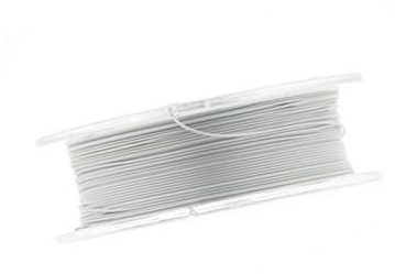 Creative-Beads Edelstahldraht, Stahlseil, 0,5mm, Schmuckdraht für Kette, Armband, nylon ummantelt hautverträglich reißfest, 10m Rolle pearlsilber zum Schmuck selbst machen