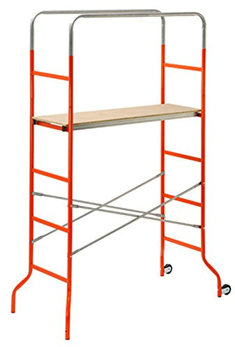 Gerüst 'Kreo' Stahlrohr lackiert mit Plan von Verkehrslasten mehrschichtige, aus Holz, mit Rädern, komplett zerlegbar. Mit Boden Aus Holz. Gewicht kg. 18,5. Tragkraft kg. 120. Maximale Höhe von Arbeit cm. 372. Abmessungen cm. 144 x 62 x H.212
