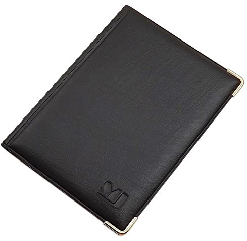 Exclusives Ausweisetui / Ausweishülle / Kreditkartenetui mit Schutzecken aus Metall 4 Fächer MJ-Design-Germany Made in EU Designs (Design 4 / Schwarz)