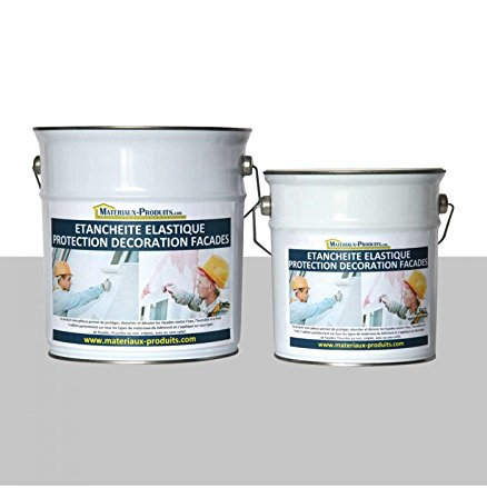 MATPRO - Peinture Étanche & Élastique pour Protection de Façade - pour Mortiers, Briques, Crépis, Fissurés ou Non, Avec ou Sans Relief - Gris Perle - 2.5Kg