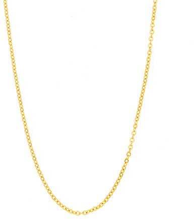 ELBLUVF 18 K chapado en oro Simple de acero inoxidable Enlace Curb collar de cadena para las mujeres 17 pulgadas