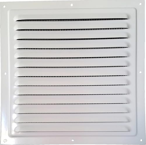 250x250mm METAL LÜFTUNGSGITTER - Weiß, mit INSEKTENSCHUTZ Ventilation Gitter Abluft/Zuluft Entlüftung Belüftung