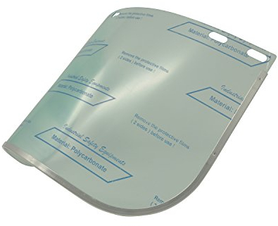 Viwanda großes Polycarbonat-Visier aluminiumverstärkt 40x20cm - Ersatz-Einzelpackung für 07-02-SE1760-YTr