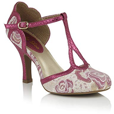 Ruby Shoo Women's Fuchsia Fabric Polly Mary Jane Pumps UK 2