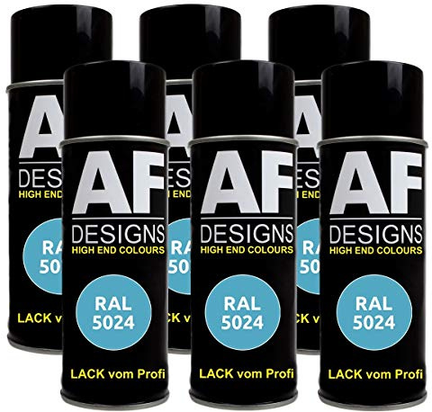 6 X RAL vernice spray auto vernice colorata RAL 5024 blu pastello opaco