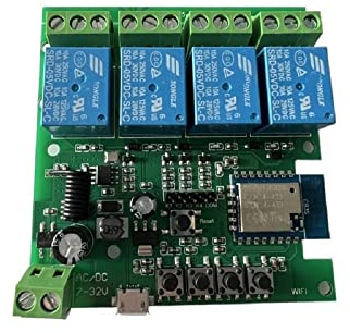 MHCOZY WIFI Wireless Smart Self-lock Momentary Interlock Relay Switch,DIY WIFI App Bluetooth Remote Garage Door Opener Controller