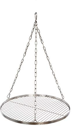 Grillrost 47 cm mit Kette Edelstahl für Schwenkgrill 3 Bein Grill Rost 14 mm Stababstand BBQ