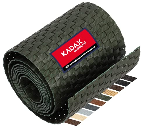 KADAX Cinta de Valla de Technoratán, 19 x 255 cm, 10 Colores, Tiras de protección Visual, Rollo de protección Visual, protección contra el Viento para balcón, terraza (Verde)